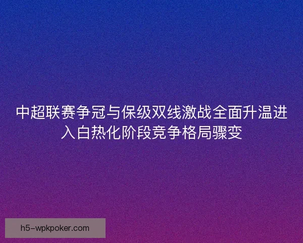 中超联赛争冠与保级双线激战全面升温进入白热化阶段竞争格局骤变