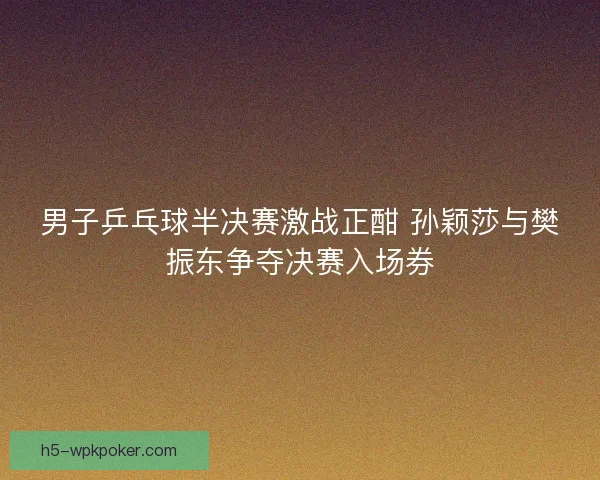 男子乒乓球半决赛激战正酣 孙颖莎与樊振东争夺决赛入场券 男子乒乓球半决赛激战正酣 孙颖莎与樊振东争夺决赛入场券