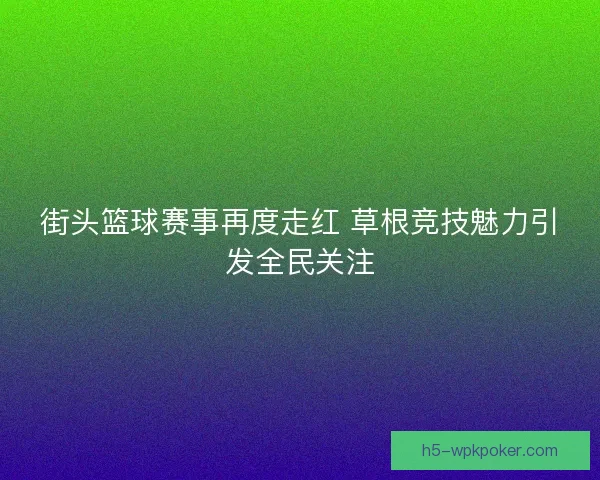 街头篮球赛事再度走红 草根竞技魅力引发全民关注 街头篮球赛事再度走红 草根竞技魅力引发全民关注